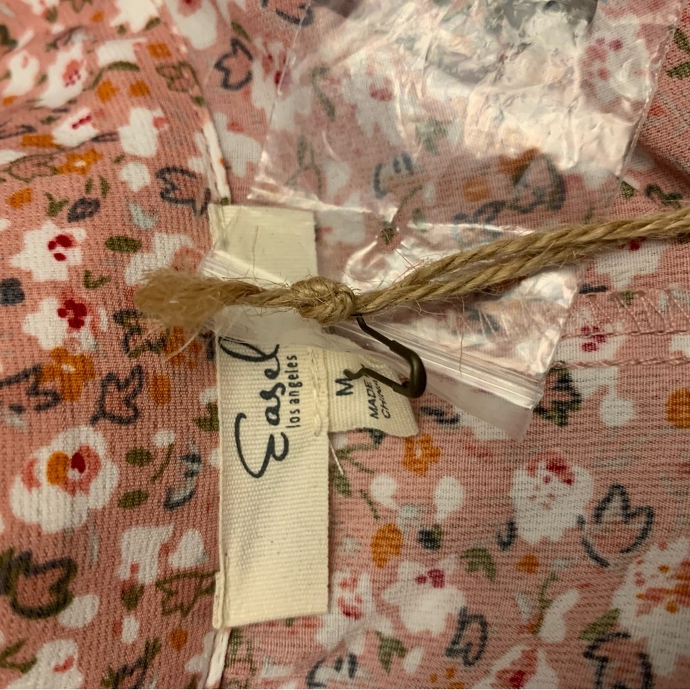 Easel NWT Floral Dress Pink Medium Oversized - Picture 4 of 8